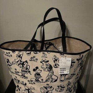 H&M large tote. Disney cartoon print Minnie mouse and Clarabelle cow.